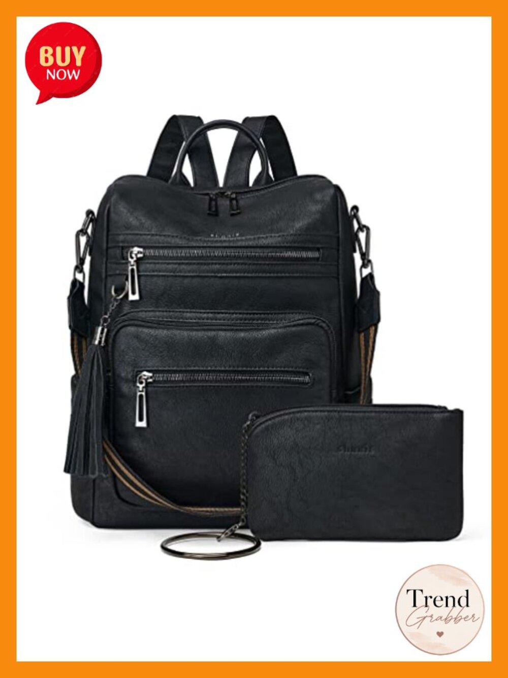 Vegan Leather Backpack Purse Women Adjustable Straps Laptop Travel Handbag